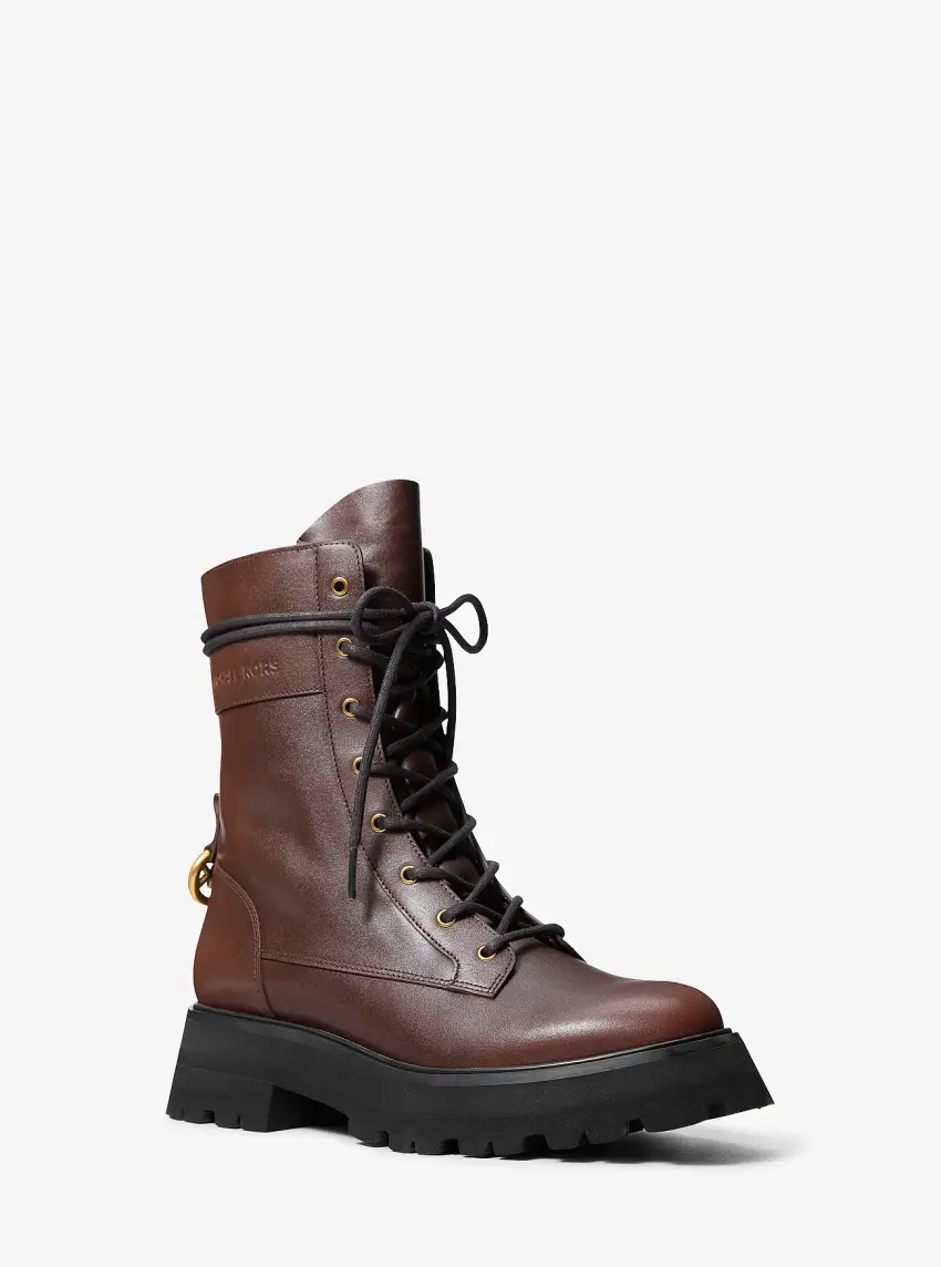Caleb Burnished Leather Combat Boot