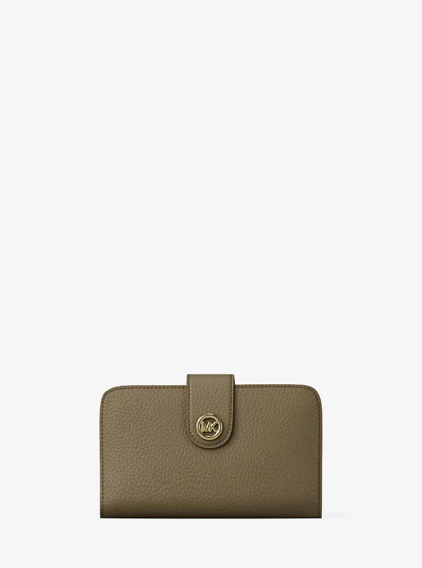 MK Pop Charm Medium Pebbled Leather Wallet